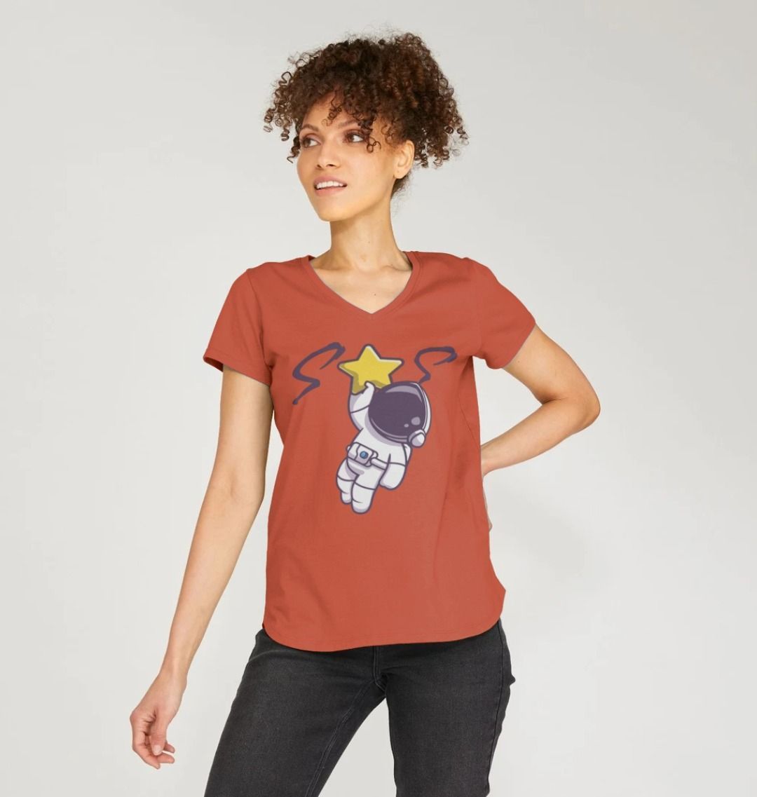 Space Man 23 Women V-Neck T-shirts