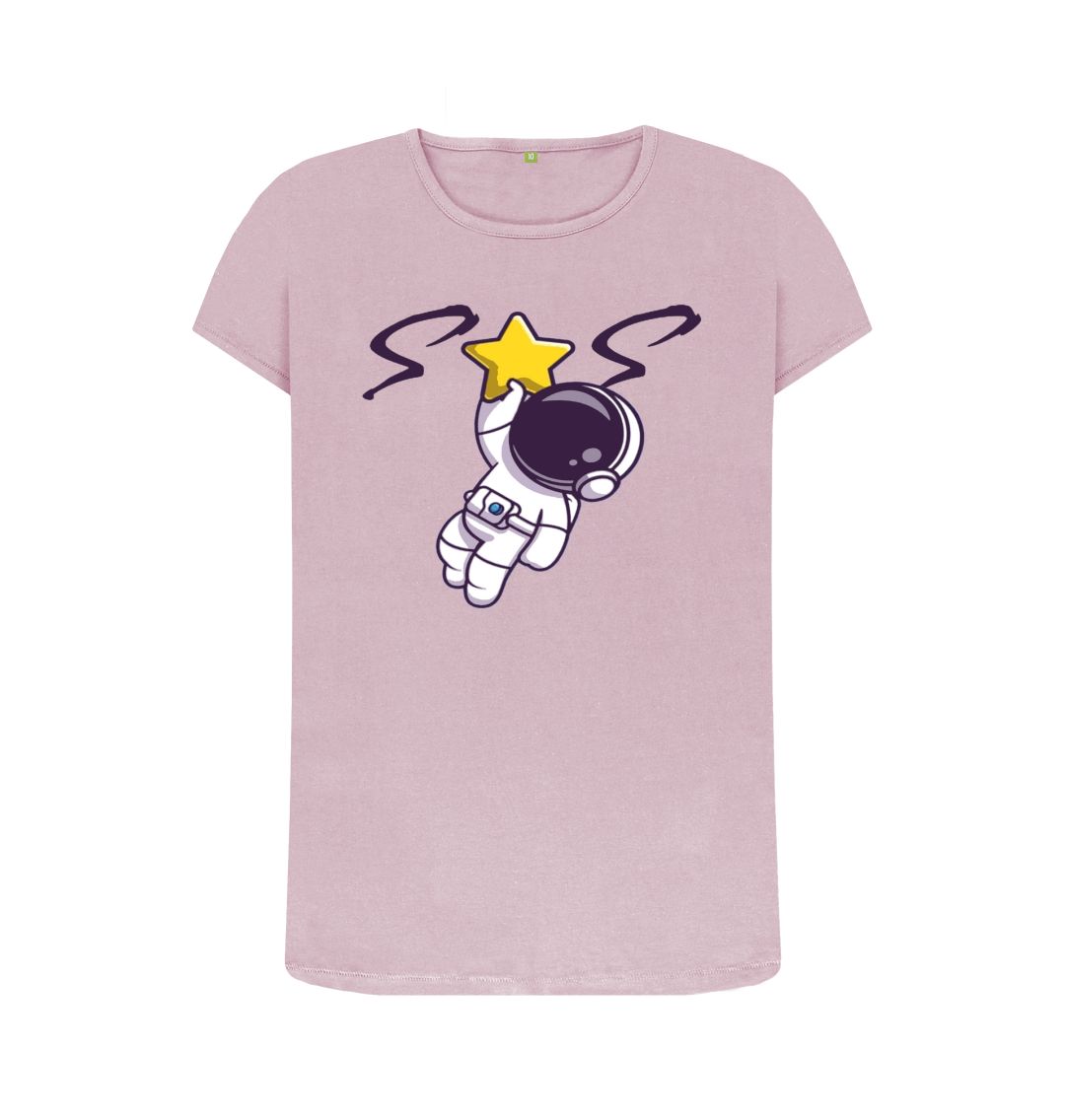 Mauve Women Crew Neck Tee Space Man 23